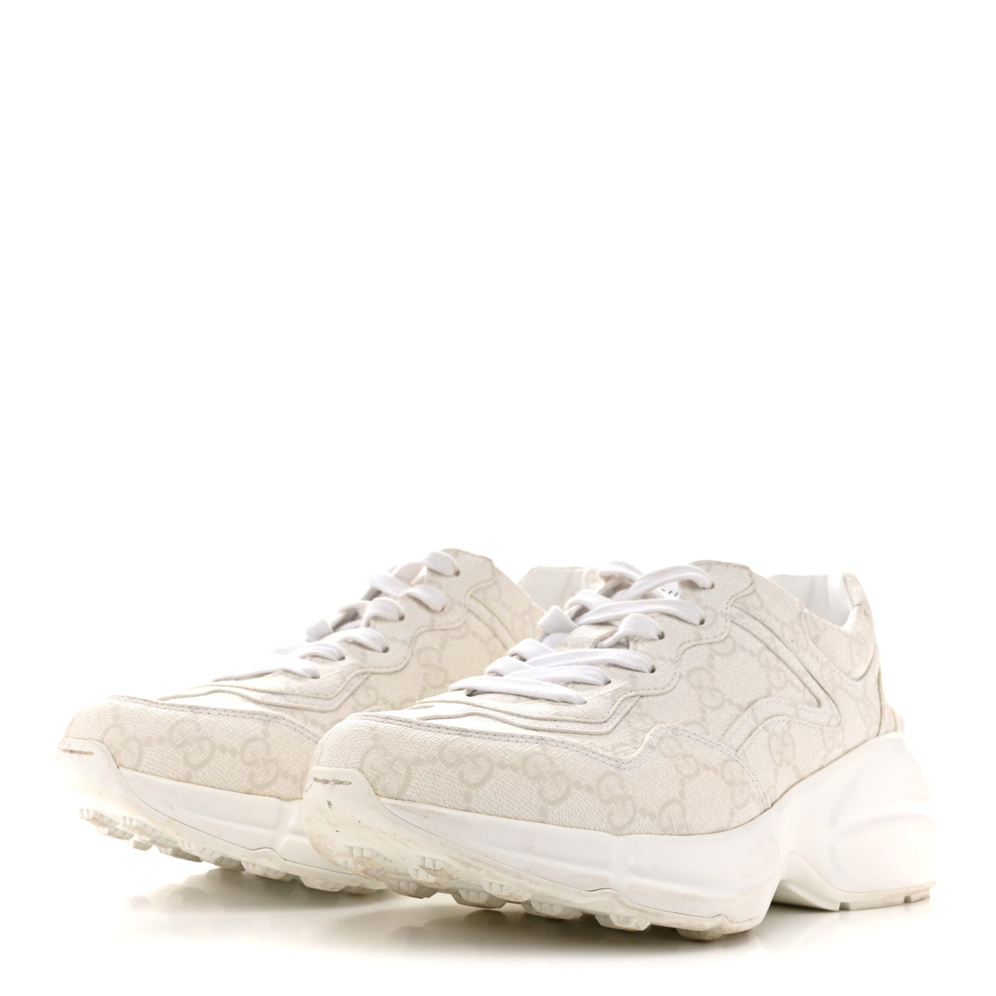GG Supreme Monogram Womens Rhyton Sneakers 36.5 White