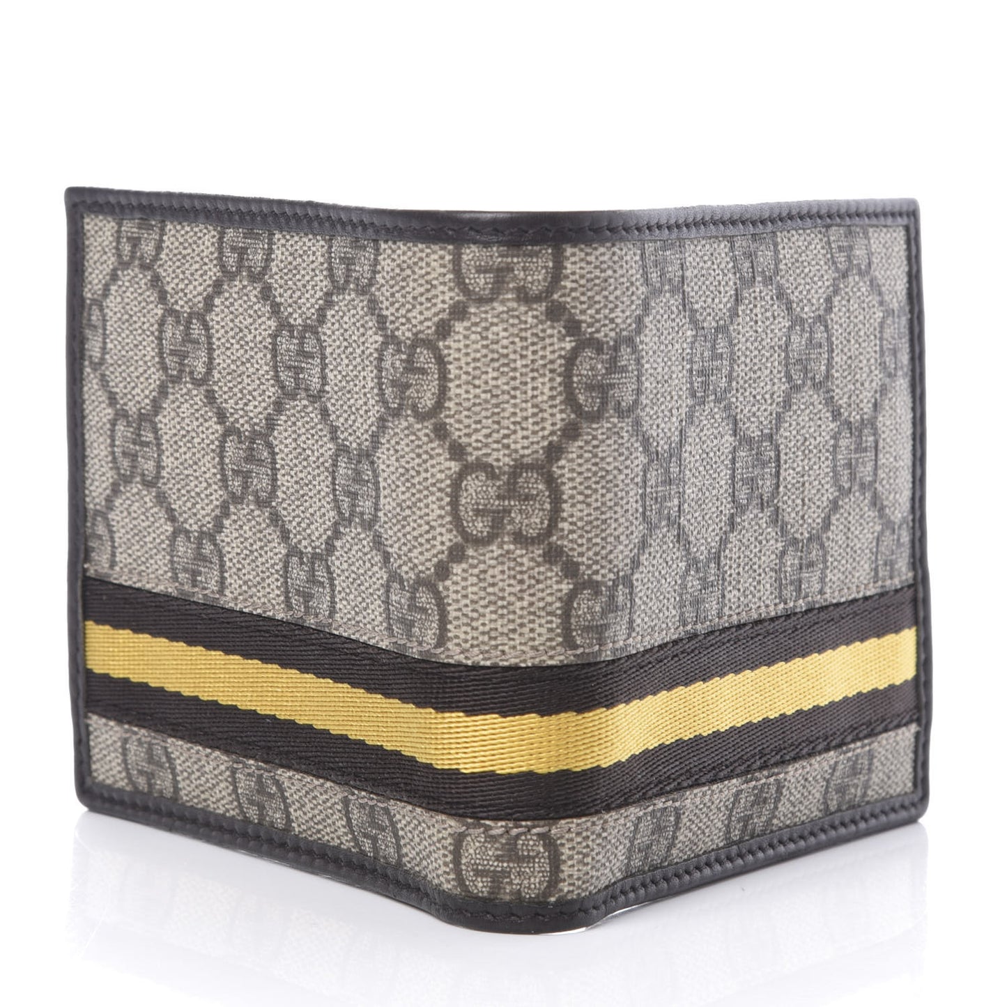 GG Supreme Monogram Web Bi-Fold Wallet Yellow Black
