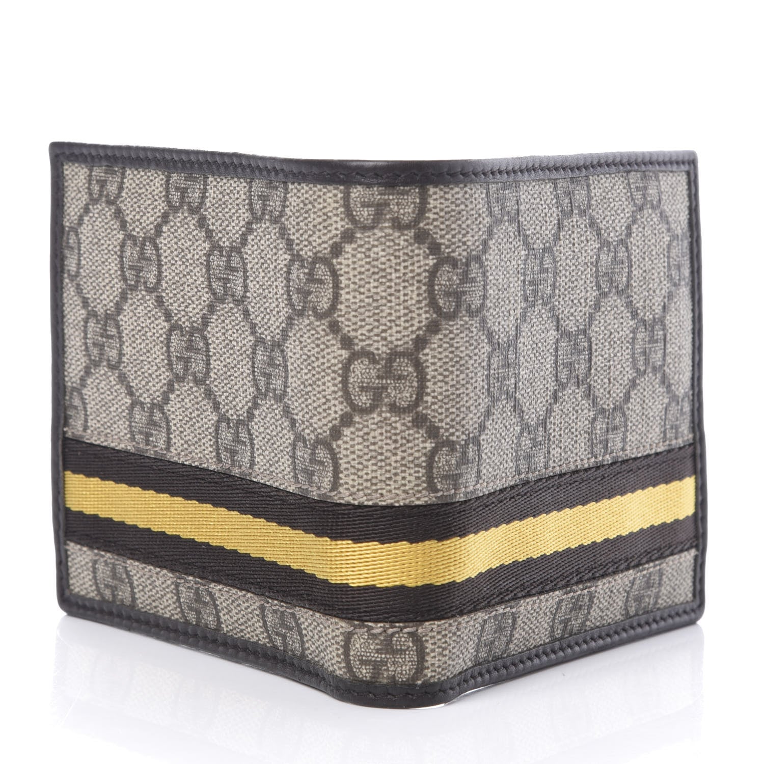 Gucci GG Supreme Monogram Web Bi-Fold Wallet Yellow Black 7 of 7