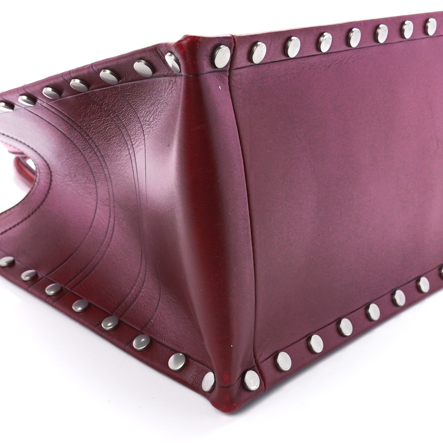 Calfskin Laser Cut Studded Medium Book Tote Red
