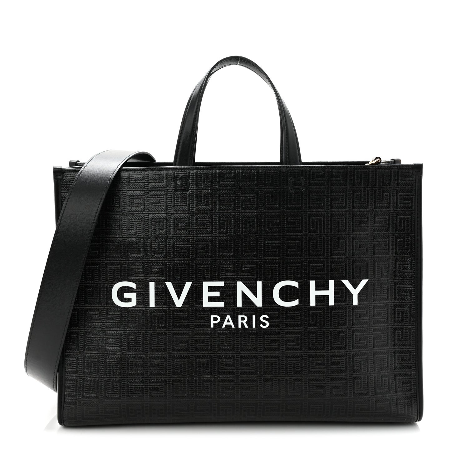 4G Coated Canvas Logo Medium G Tote Black