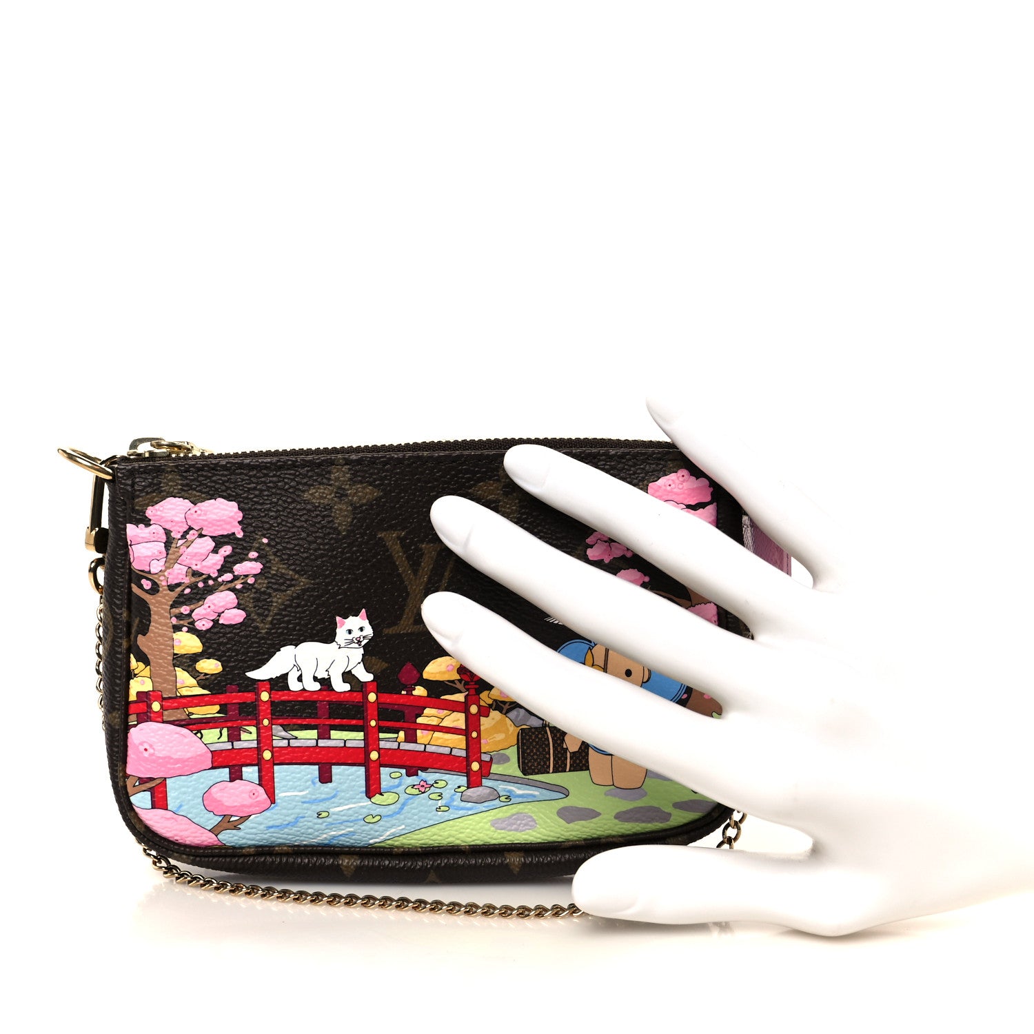 Louis Vuitton Monogram 2021 Christmas Animation Japanese Garden Mini Pochette Accessories Wisteria Pink 2 of 8