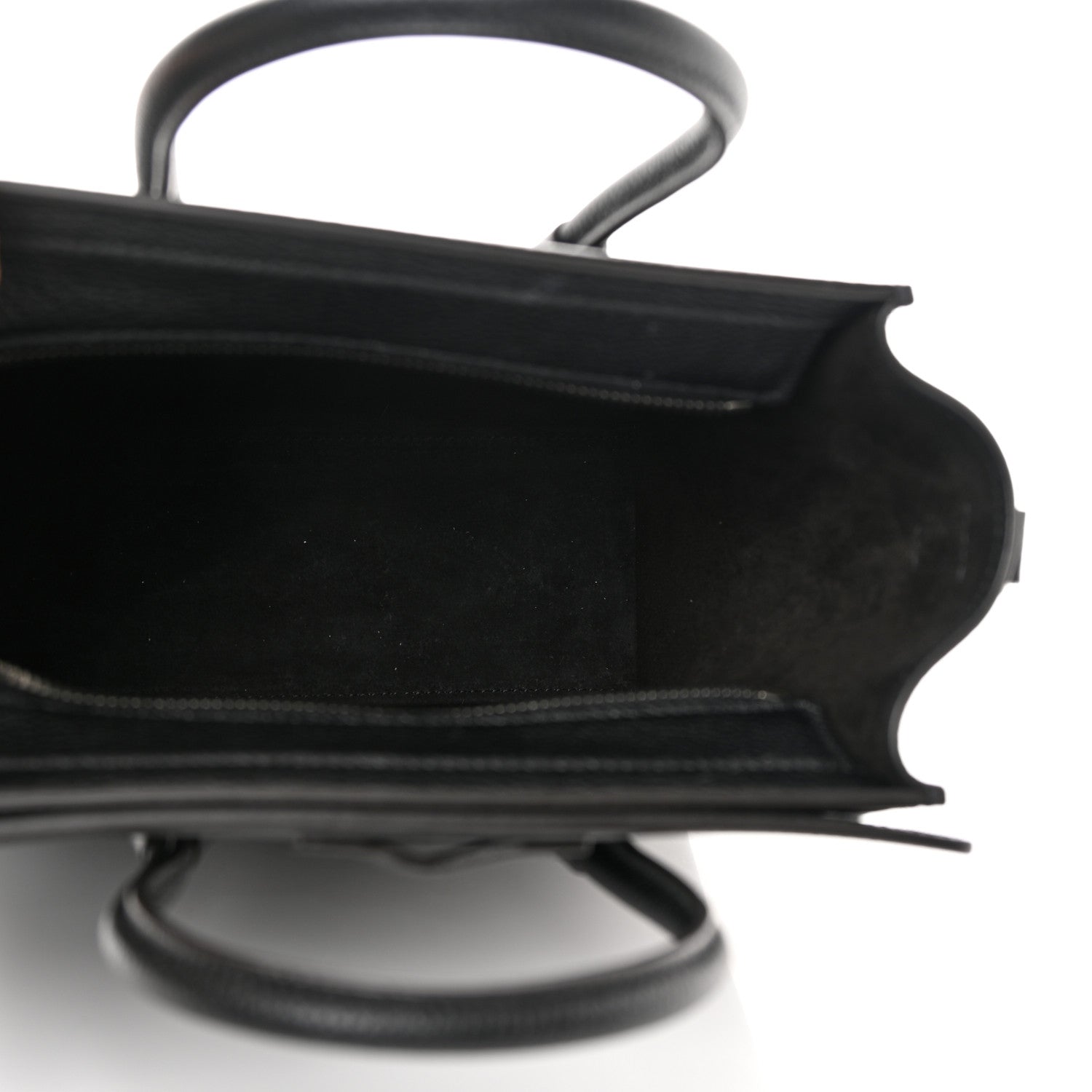 Celine Drummed Calfskin Nano Luggage Black 4 of 11