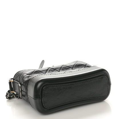 Chanel Aged Calfskin Quilted Small Gabrielle Hobo Black 4 of 10