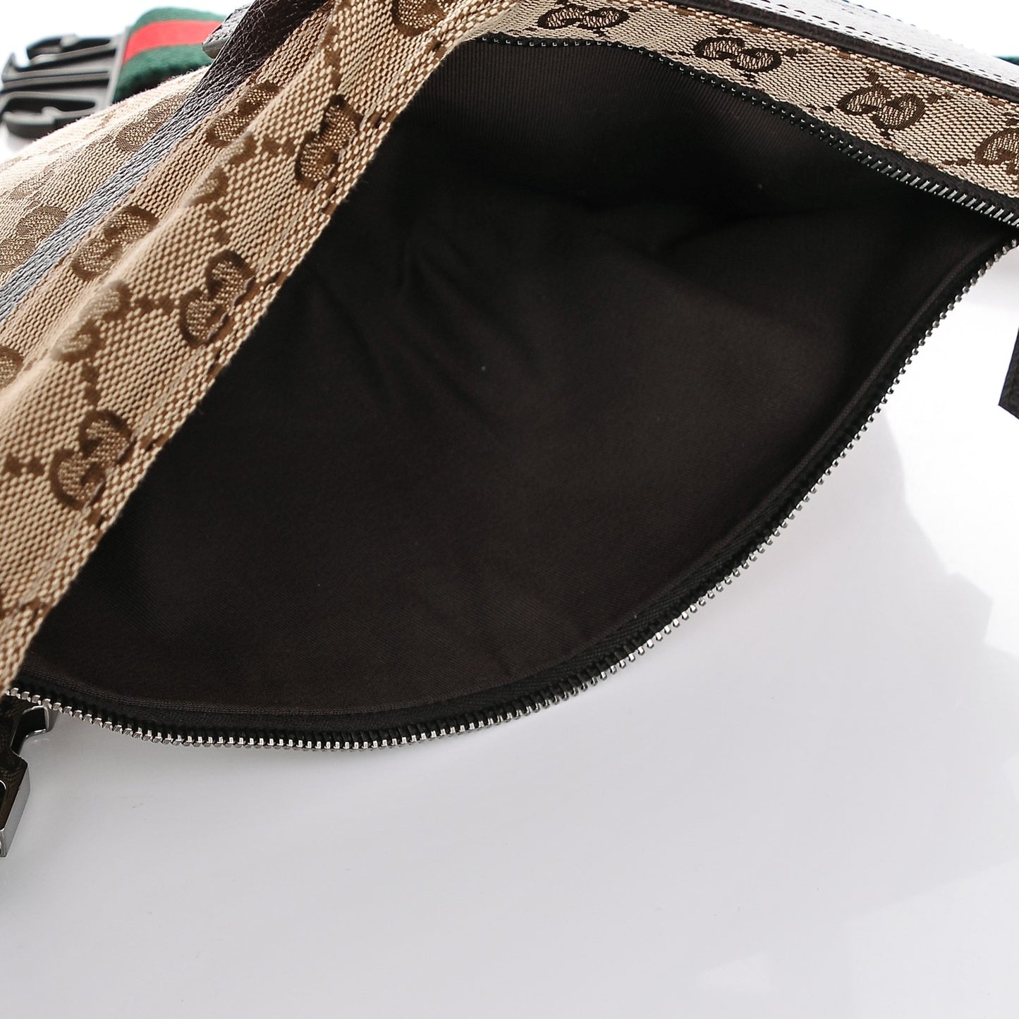 GG Monogram Double Pocket Belt Bag Dark Brown