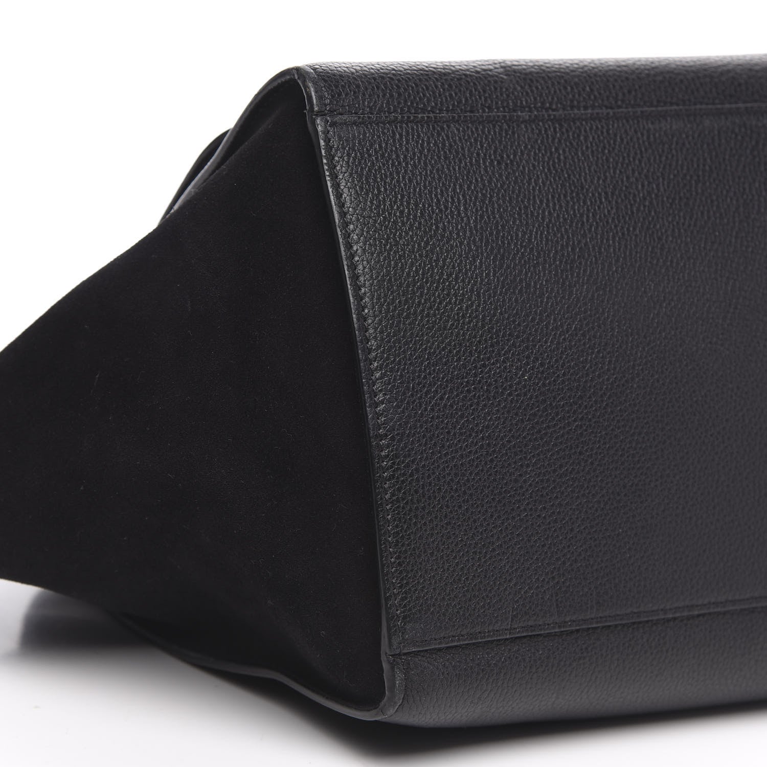Celine Drummed Calfskin Suede Medium Trapeze Black 7 of 10