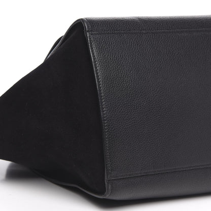 Celine Drummed Calfskin Suede Medium Trapeze Black 7 of 10