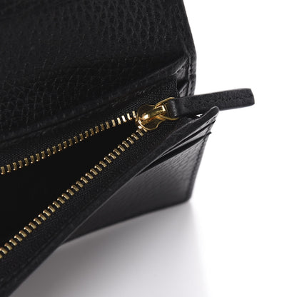 Gucci Pebbled Calfskin GG Marmont Card Case Black 4 of 10