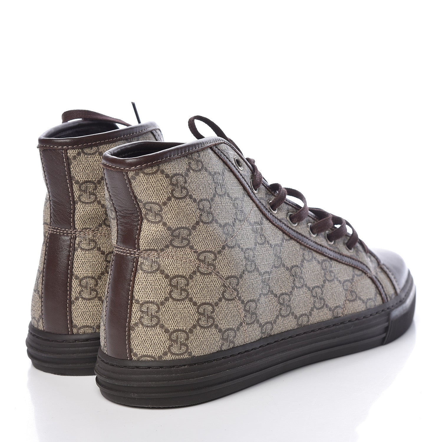 Gucci Monogram Mens High Top Sneaker 8.5 Dark Brown 4 of 10