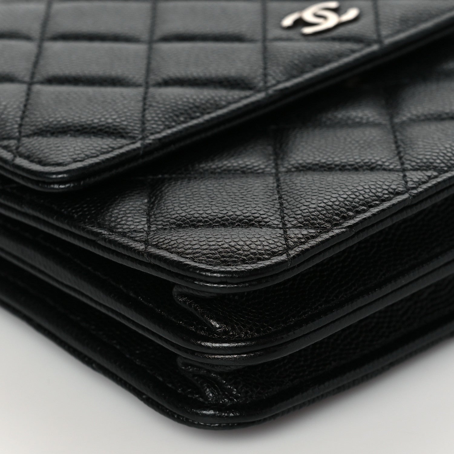 Chanel Caviar Quilted Square Wallet On Chain WOC Black 10 of 12