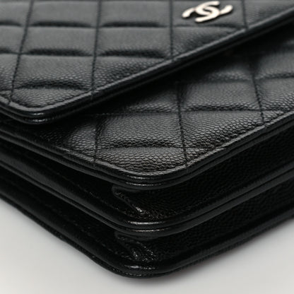 Chanel Caviar Quilted Square Wallet On Chain WOC Black 10 of 12