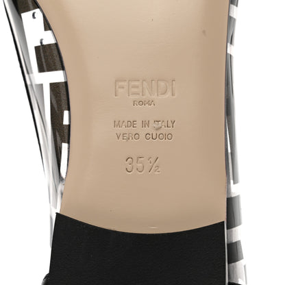 Fendi PVC Calfskin FF Colibri Ballerina Flats 36 Black 6 of 8