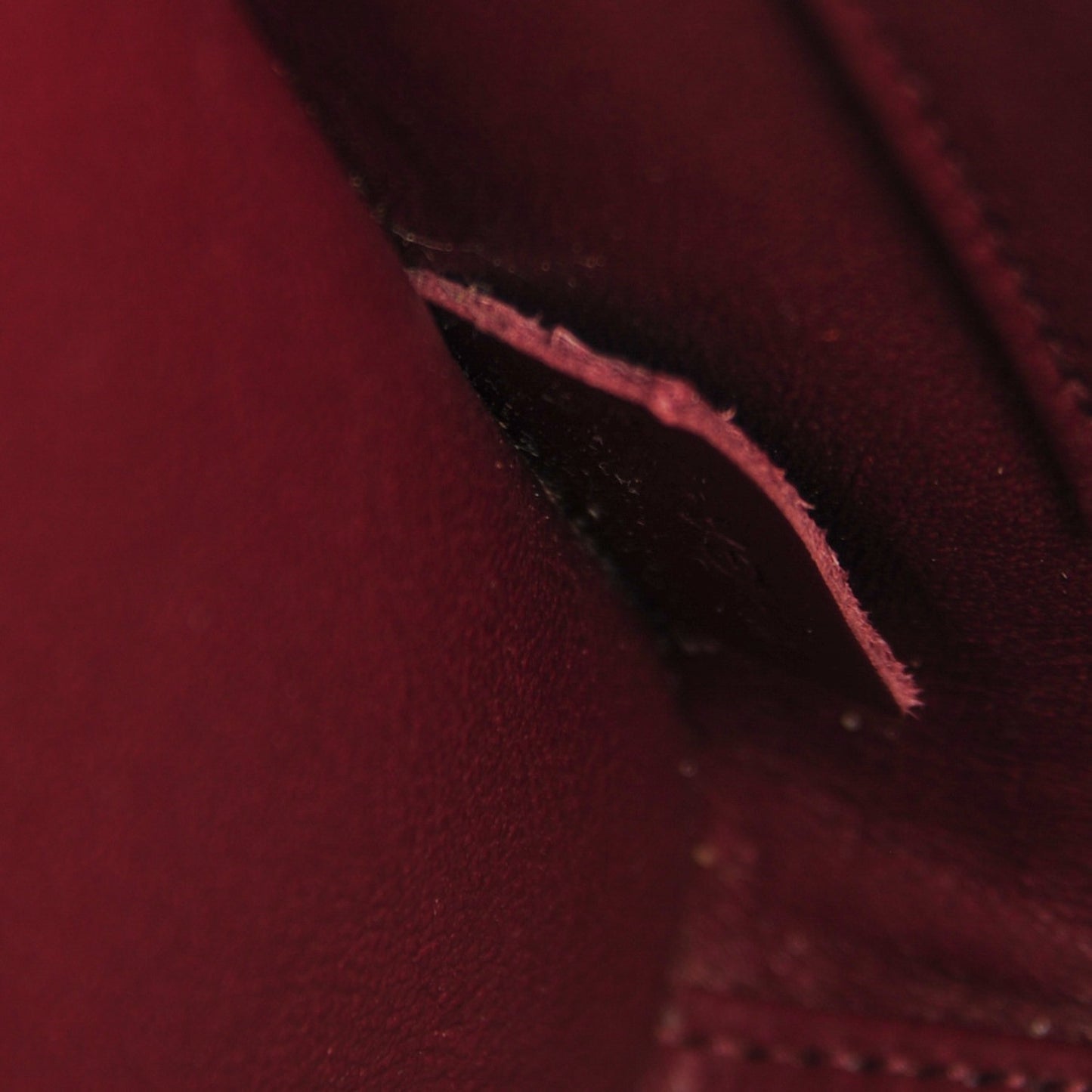 Smooth Calfskin Goatskin Nano Luggage Burgundy
