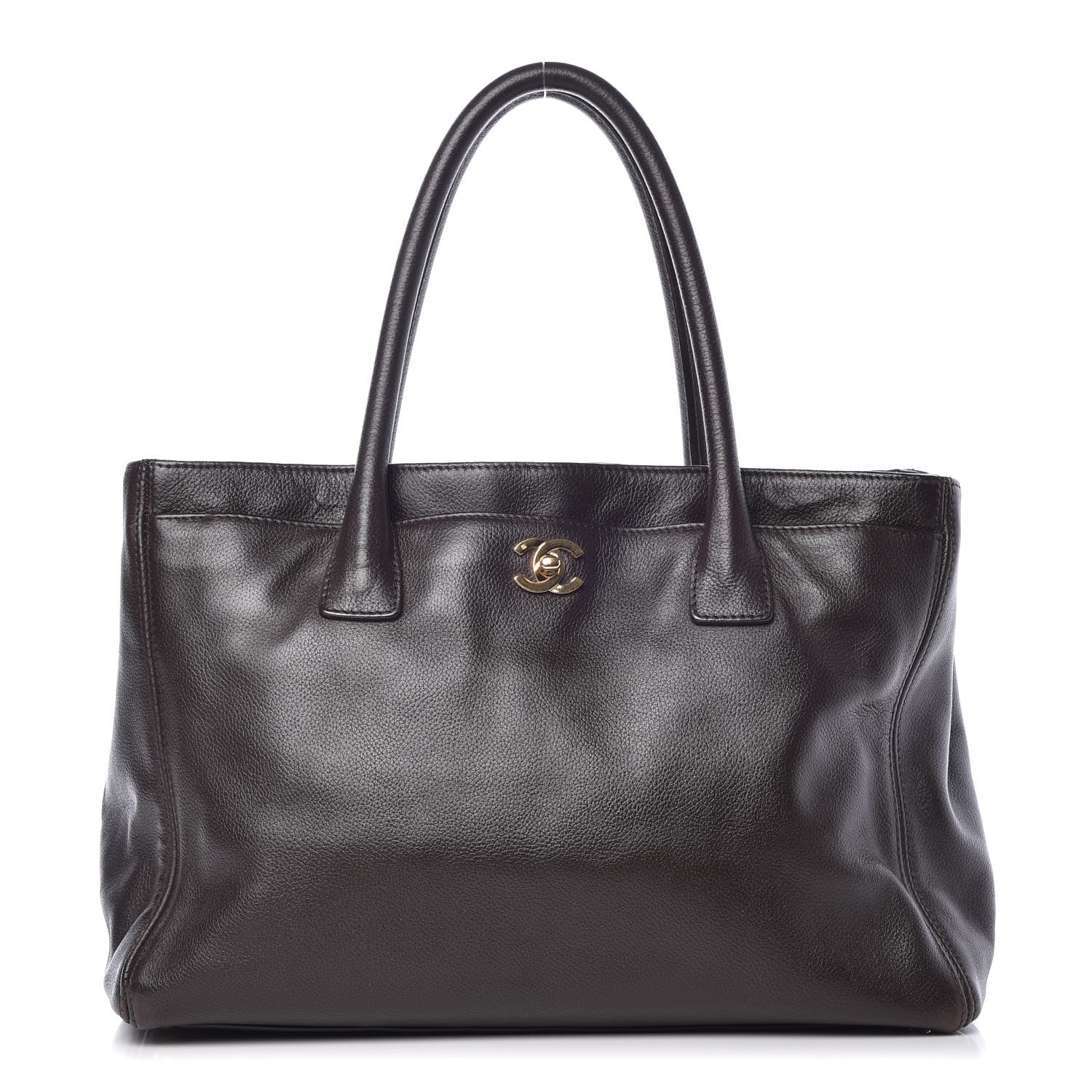 Chanel Calfskin Cerf Executive Shopper Tote Dark Brown 1 of 13