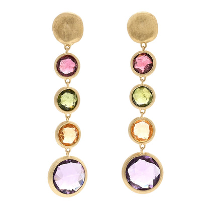 Marco Bicego 18K Yellow Gold Multi Gemstone Jaipur Color Drop Earrings 1 of 4