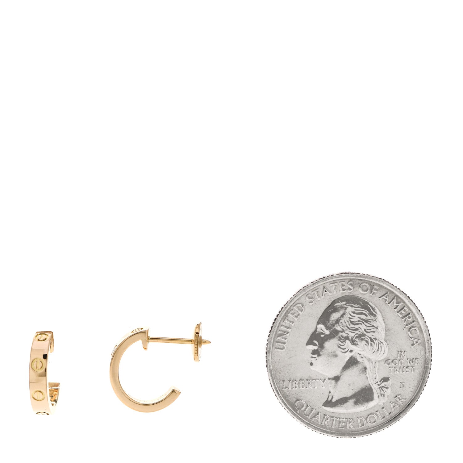 Cartier 18K Yellow Gold Small LOVE Hoop Earrings 2 of 6
