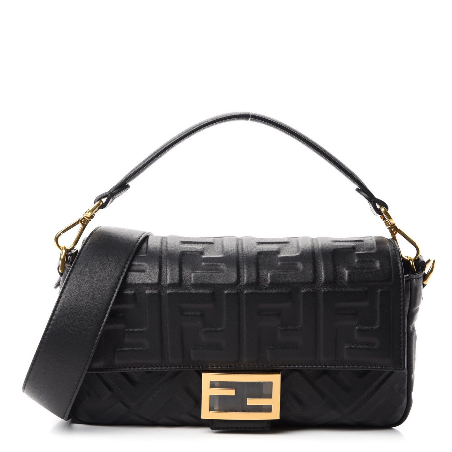 Nappa FF 1974 Embossed Baguette Black