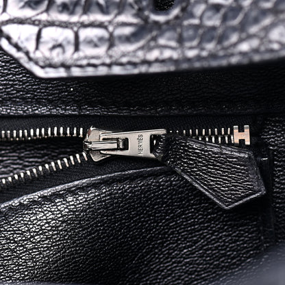 Hermes Matte Porosus Crocodile Birkin 35 Black 17 of 31