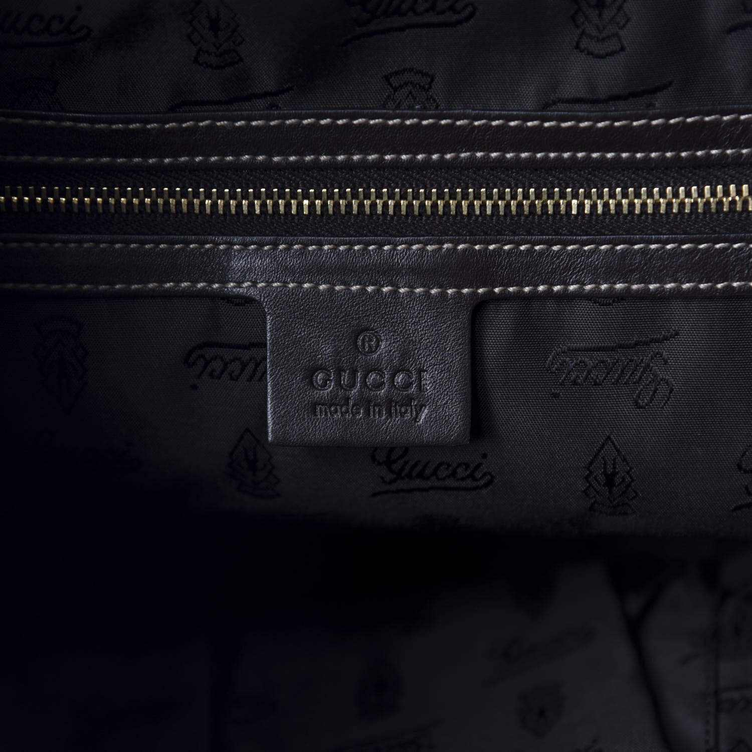 Gucci Crystal Monogram Medium Hysteria Tote Dark Brown 7 of 9