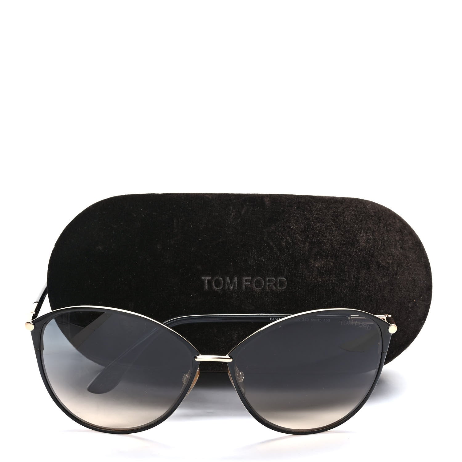 Tom Ford Penelope Vintage Round Sunglasses TF320 Black 8 of 8