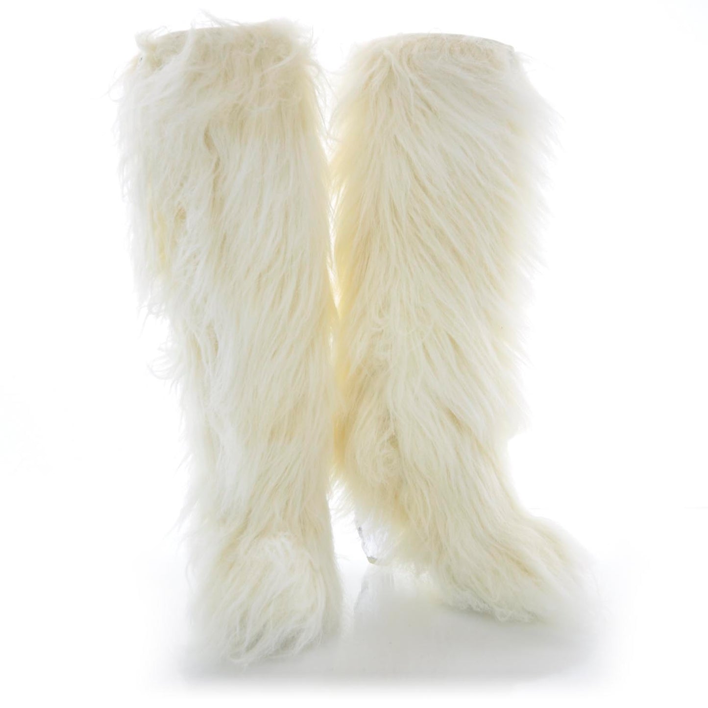 Fantasy Fur Icicle Heel Mukluks Boots 37.5 Ecru