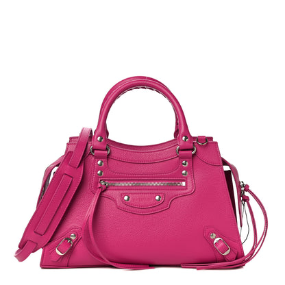 Balenciaga Grained Calfskin Neo Classic Silver Hardware S City Fuchsia 1 of 9