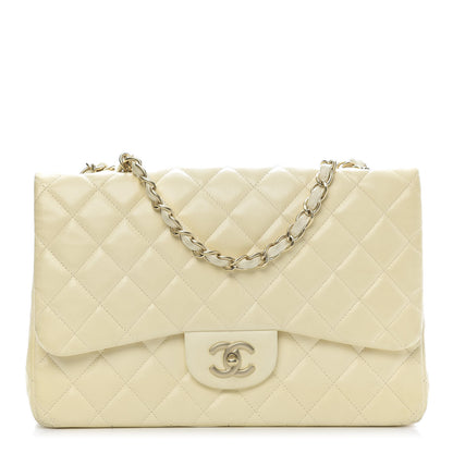 Chanel Lambskin Quilted Jumbo Single Flap Ivory 1 of 15