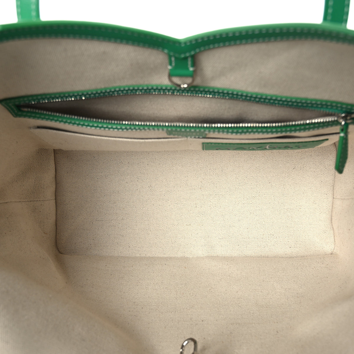 X KASING LUNG Calfskin Canvas M Labubu Tote MM Green Apple