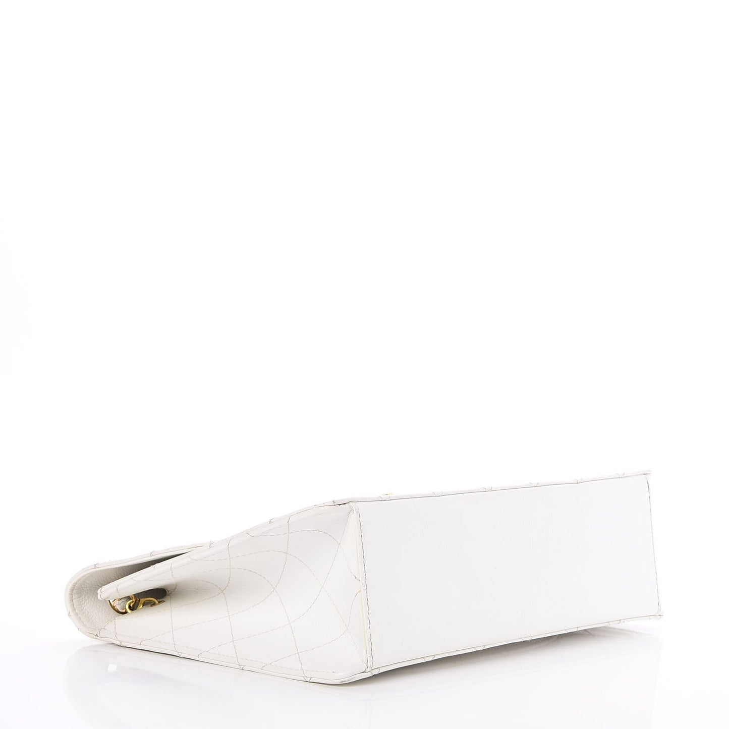 Caviar Quilted Jumbo Single Flap White