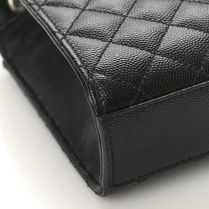 Saint Laurent Grain De Poudre Textured Mixed Matelasse Triquilt Medium Monogram Satchel Black 7 of 8
