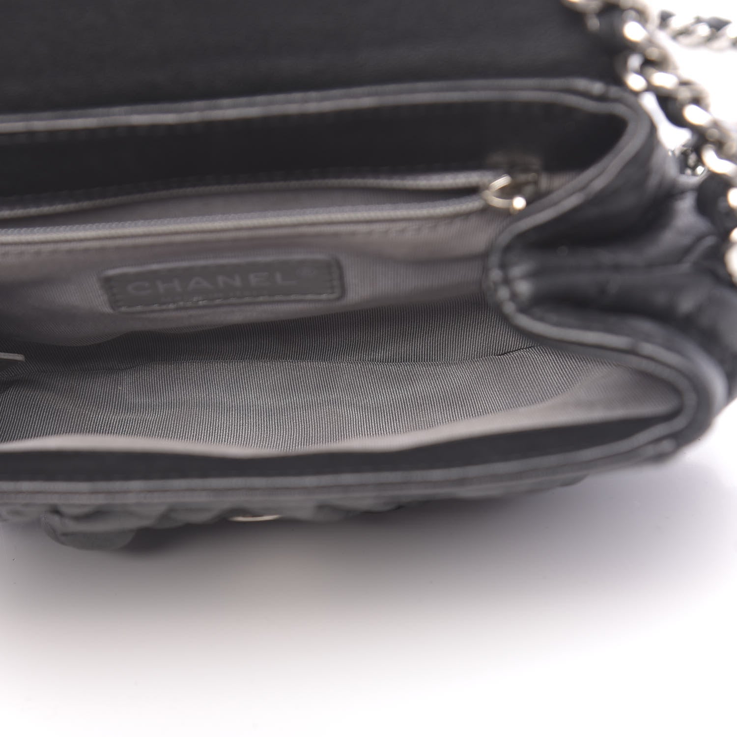 Chanel Washed Lambskin Quilted Mini Chain Around Messenger Black 5 of 10