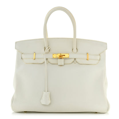Hermes Taurillon Clemence Birkin 35 White 1 of 16