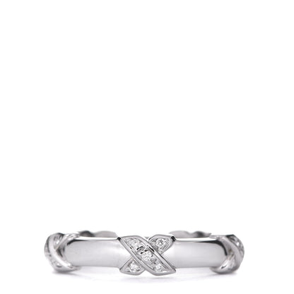 Tiffany 18K White Gold Diamond Signature X Ring 53 6.5 1 of 4