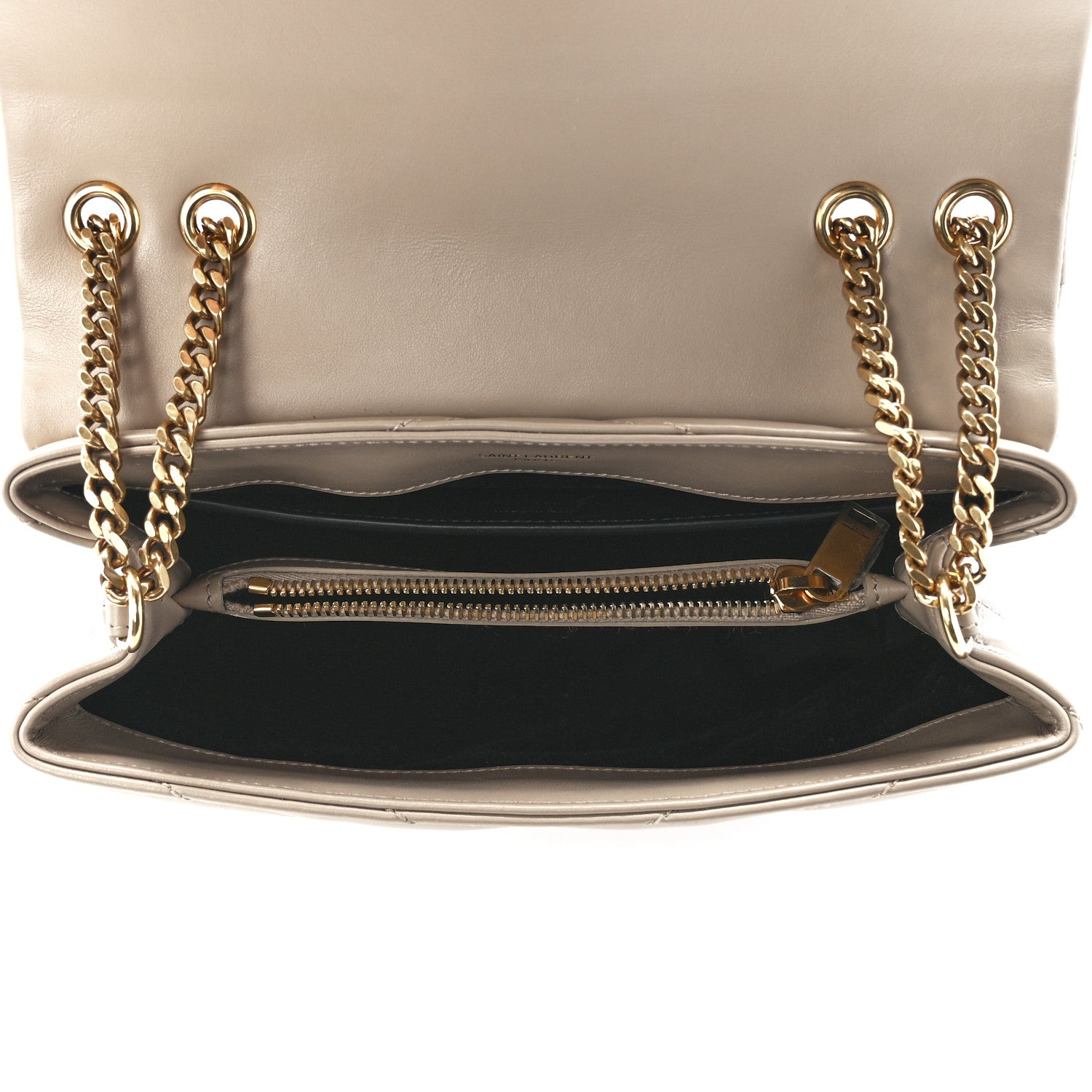 Saint Laurent Calfskin Y Quilted Monogram Small Loulou Chain Satchel Dark Beige 5 of 12