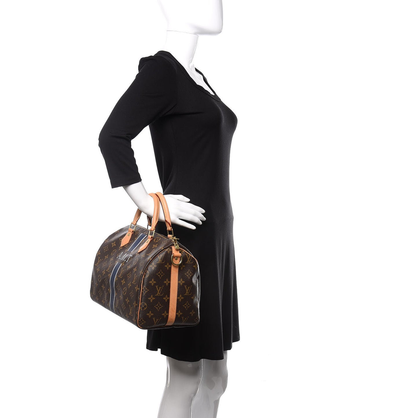 Monogram My LV Heritage Speedy Bandouliere 30 Blue Marine Gris