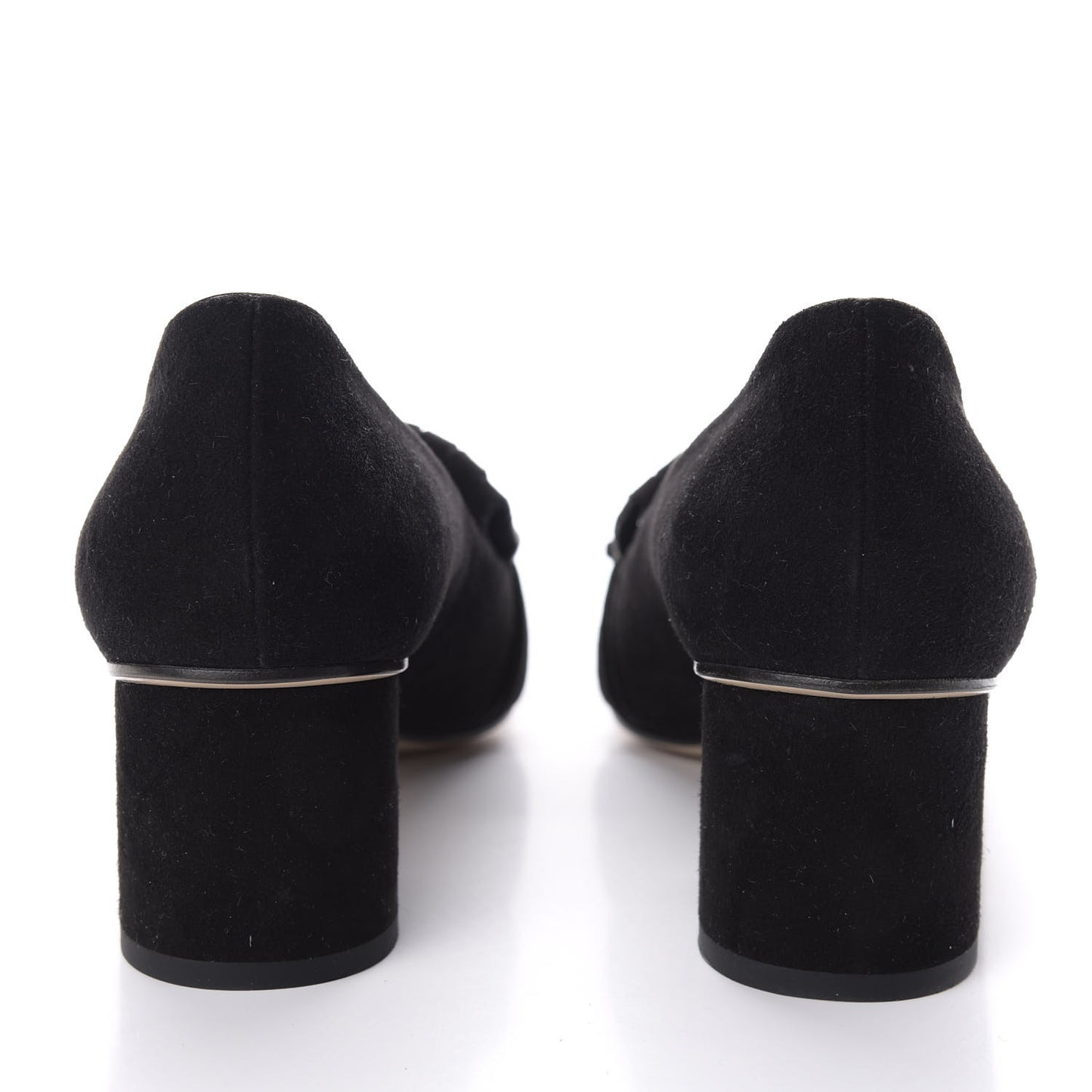 Kid Scamosciato GG Marmont Fringe 50mm Loafer Pumps 40 Black