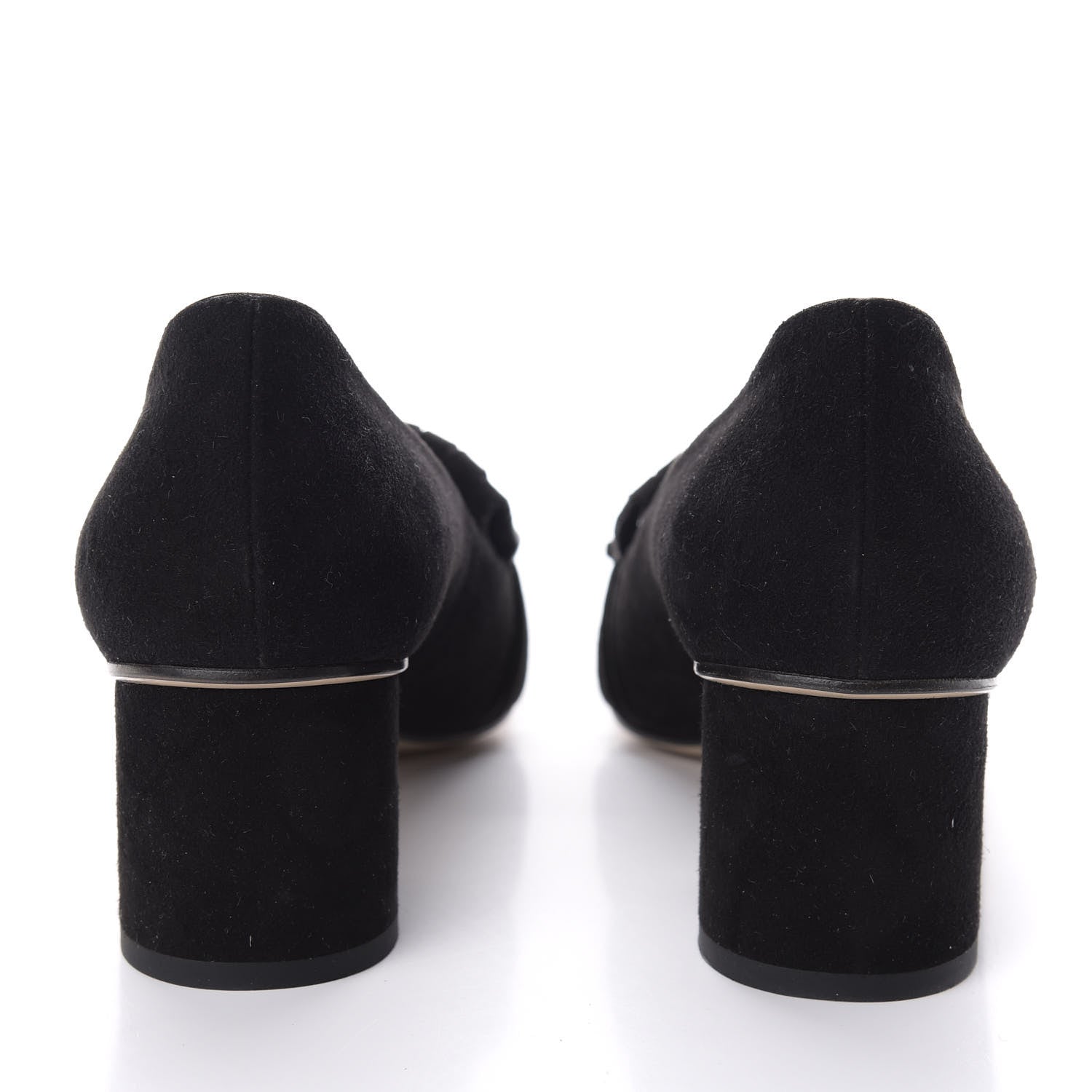 Gucci Kid Scamosciato GG Marmont Fringe 50mm Loafer Pumps 40 Black 6 of 9