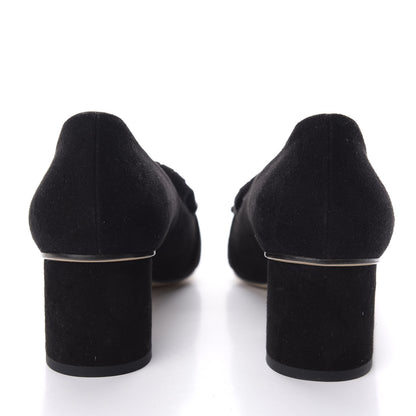 Gucci Kid Scamosciato GG Marmont Fringe 50mm Loafer Pumps 40 Black 6 of 9