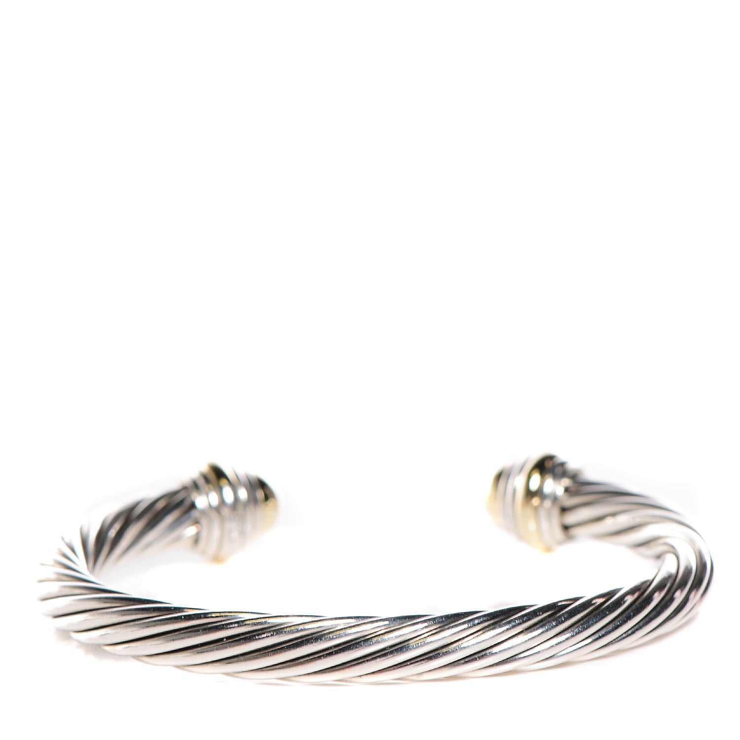 David Yurman Sterling Silver 14K Yellow Gold 7mm Cable Classics Bracelet 3 of 5