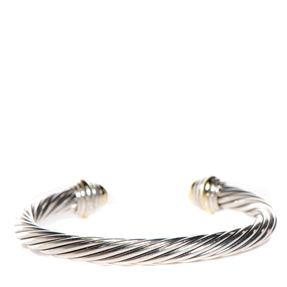 David Yurman Sterling Silver 14K Yellow Gold 7mm Cable Classics Bracelet 3 of 5