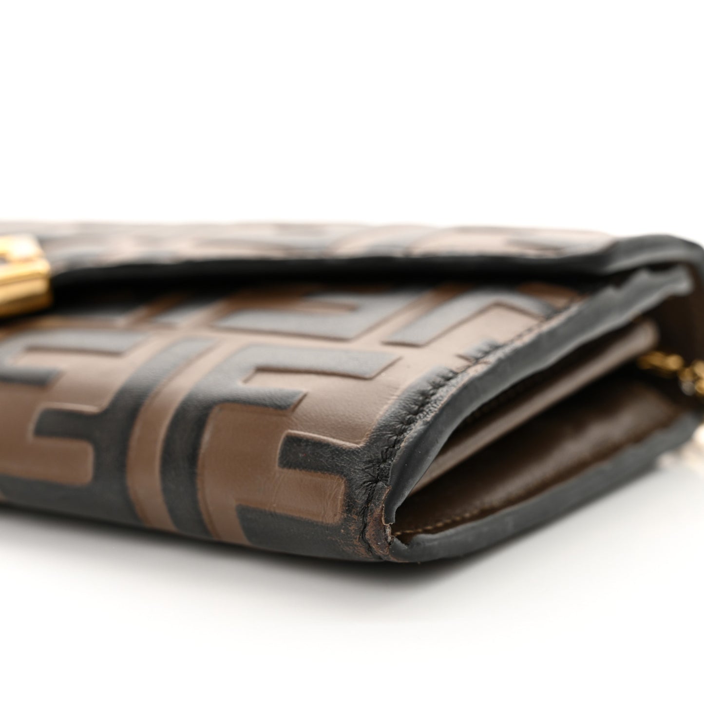 Vitello Soft FF Diamonds Continental Envelope Wallet On Chain Maya Black