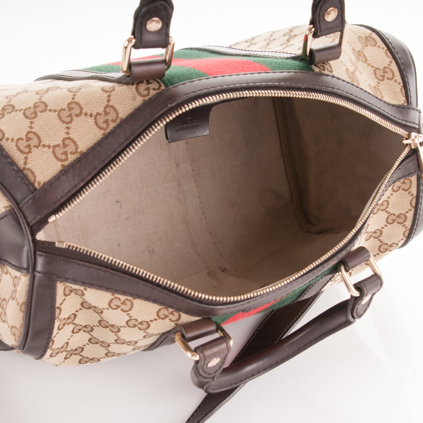 Monogram Vintage Web Medium Boston Dark Brown