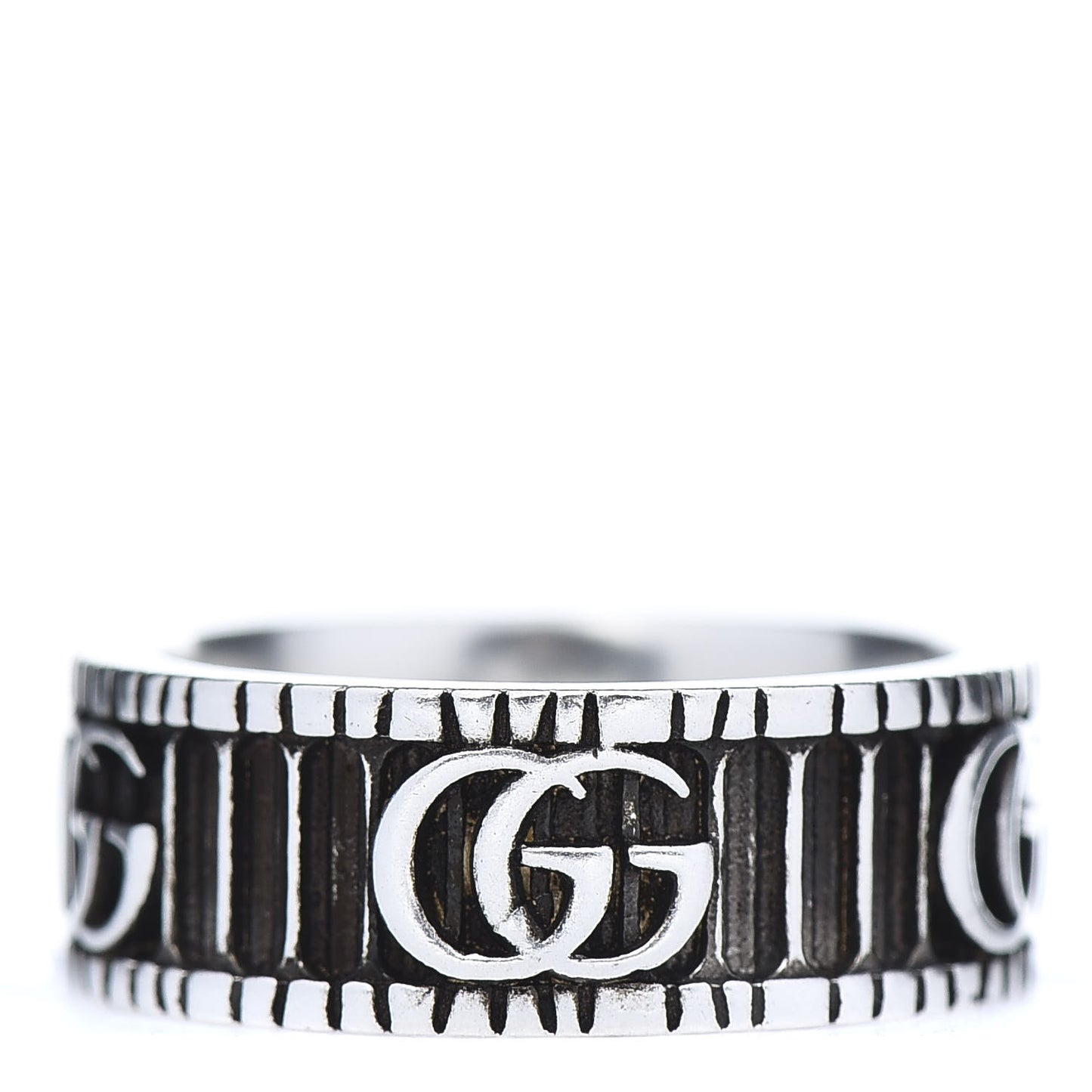 Sterling Silver Double G Band Ring 53 6.5