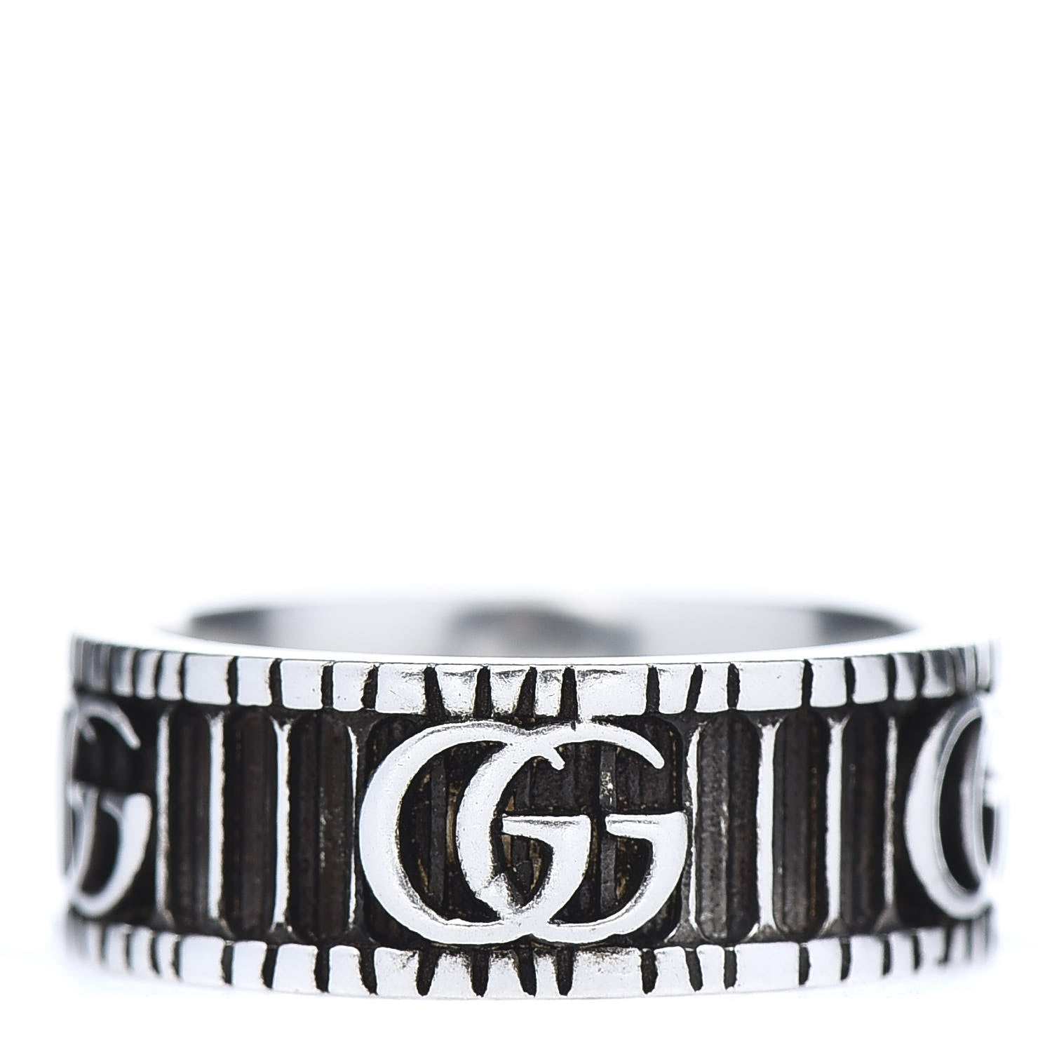 Gucci Sterling Silver Double G Band Ring 53 6.5 1 of 6