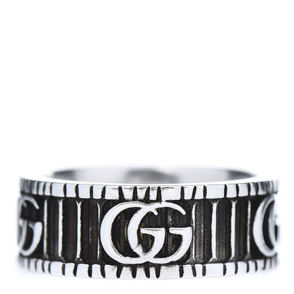 Gucci Sterling Silver Double G Band Ring 53 6.5 1 of 6