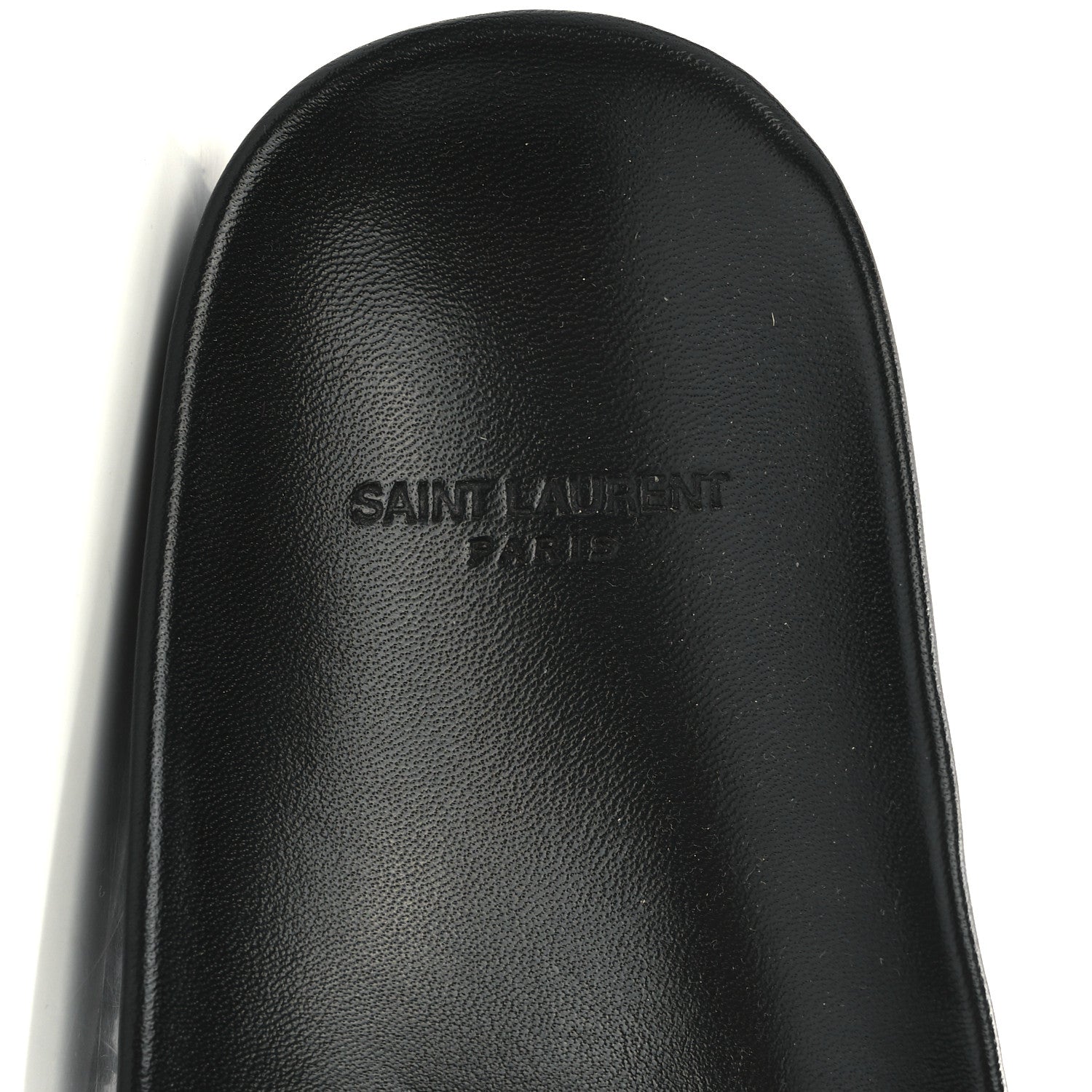 Saint Laurent Calfskin Monogram Jimmy Joan Slide Sandals 38.5 Black 7 of 9