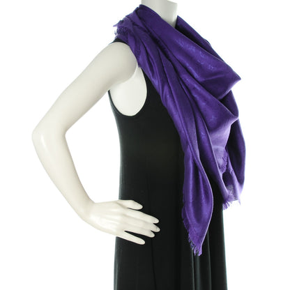 Louis Vuitton Silk Wool Monogram Voile Shawl Violet 2 of 6