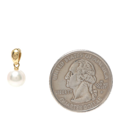 Mikimoto 18K Yellow Gold Akoya Pearl 7mm Pendant 2 of 3