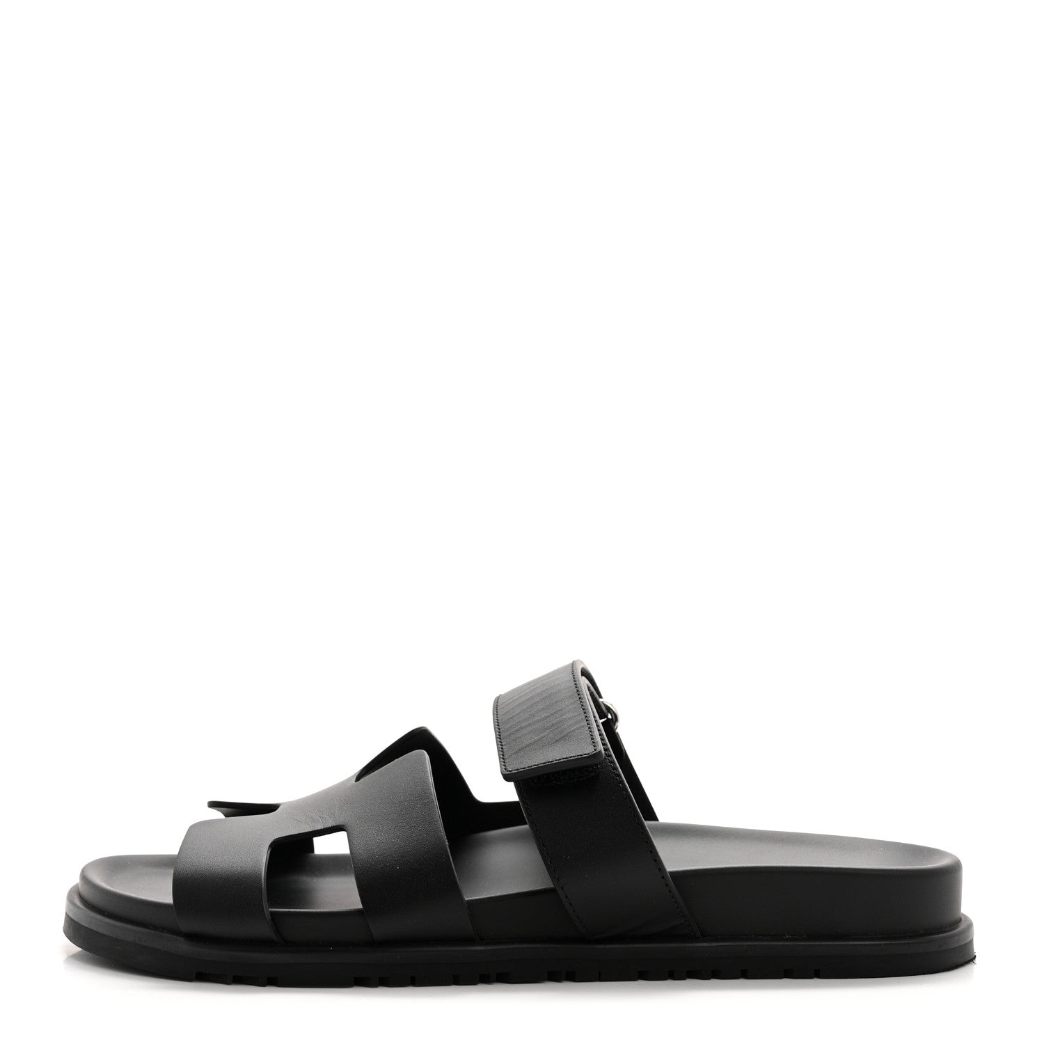 Hermes Calfskin Womens Chypre Sandals 41 Black 1 of 10
