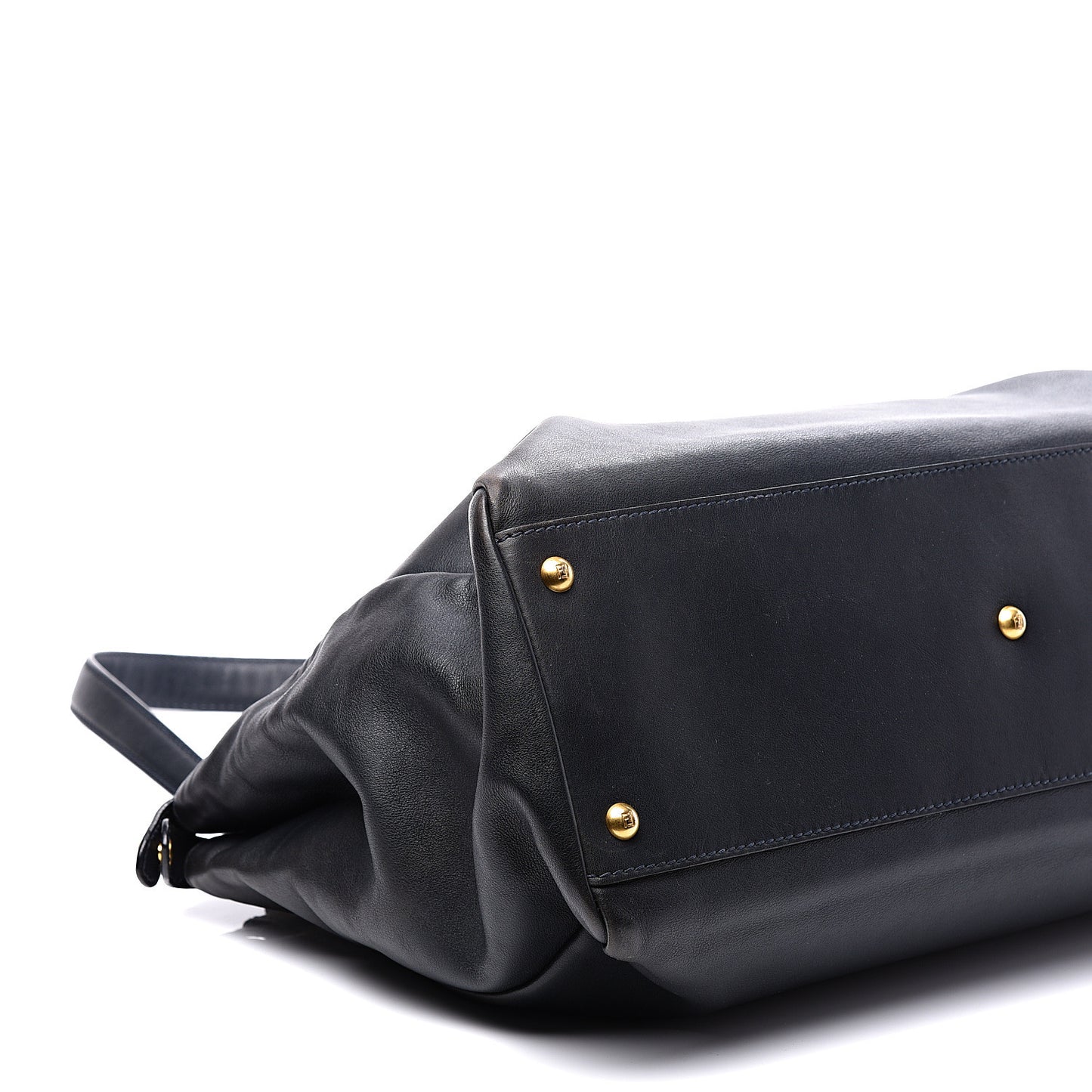Calfskin Denim Zucca Large Peekaboo Iconic Satchel Navy